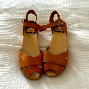 Swedish Hasbeens Strappy Clogs